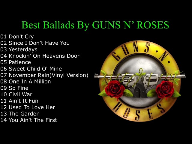 Best Ballads By Guns N RosesGreatest Hits playlist 2022