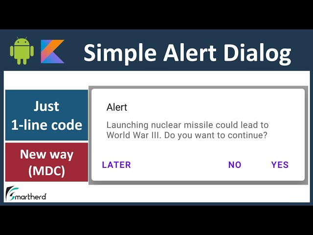 Material Alert Dialog. Android Studio Tutorial (Kotlin). How to create alert Dialog?