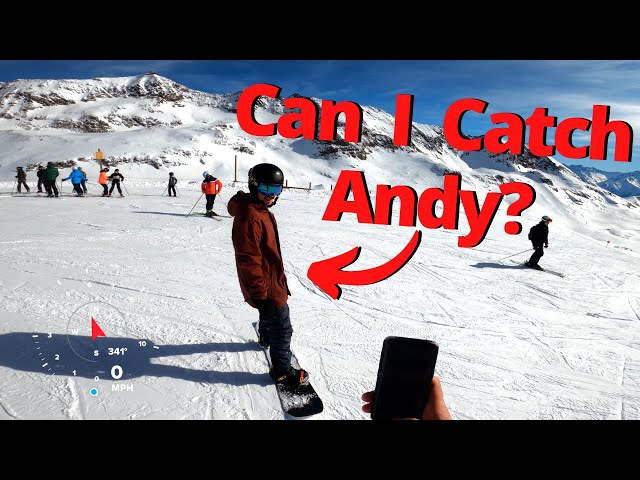 5500ft Snowboarding Descent in Alpe d'Huez - Chasing Andy in 4k