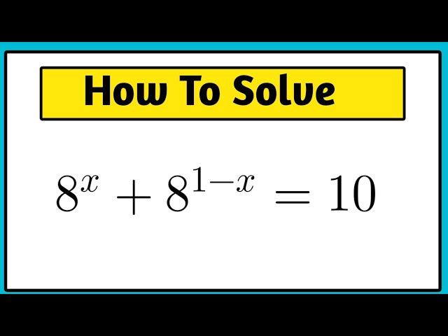 A Nice Exponential Equation | Math Olympiad | Find The Value of x