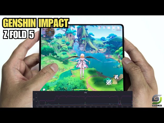 Samsung Galaxy Z Fold 5 test game Genshin Impact 2024 | Snapdragon 8 Gen 2