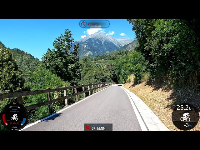 60 Minute Fat Burning Indoor Cycling Workout Vinschgau Alps Italy Garmin 4K Part 2