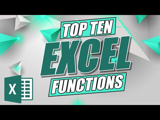 Top Ten Excel Formulas and Functions - IF, VLOOKUP, PMT, INDEX MATCH - Excel Tutorial