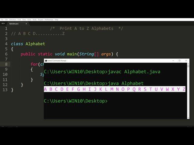 Java program to print A to Z alphabets | Learn Coding