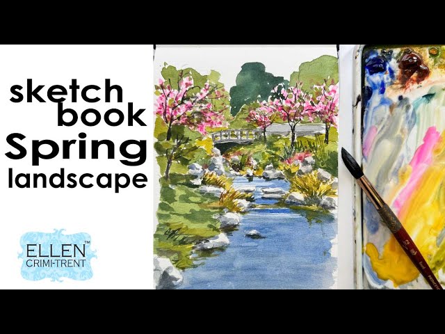 Watercolor Sketchbook Spring Landscape tutorial
