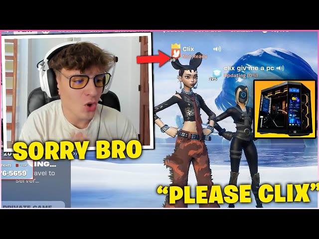 CLIX Biggest FAN HEARTBROKEN After LOSING a BRAND NEW PC In 1v1 WAGER! (Fortnite Moments)