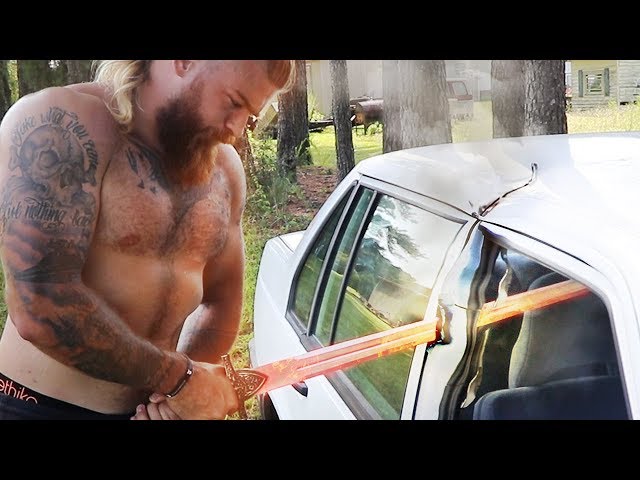 Can A Glowing 1000 Degree Sword Slice A Car In Half?
