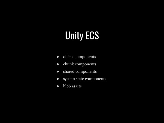 Unity ECS (Entity Component System) - Object/Chunk/Shared/SystemState Components and Blob Assets