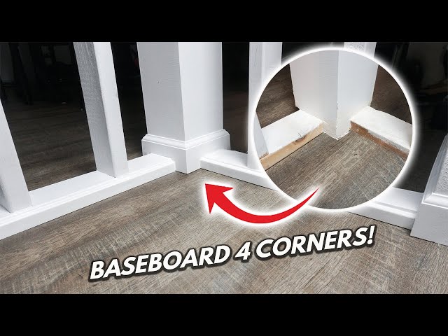 How To Install Baseboard Perfectly Around 4 Corner Pillar | DIY Pro Tips And Tricks For Beginners!