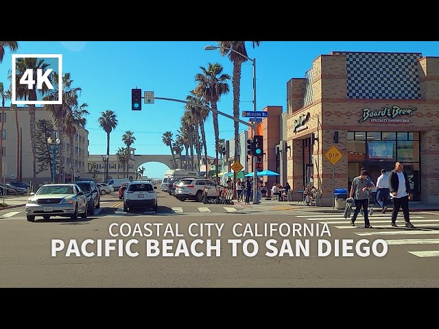 [4K] Driving Pacific Beach to Mission Beach to Downtown San Diego - California, 4K UHD