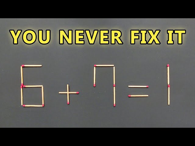 Move 1 Stick To Fix The Equation - Matchstick Puzzle