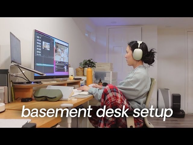 ⁠♡⋆˚⁠ basement desk setup ˚⋆♡