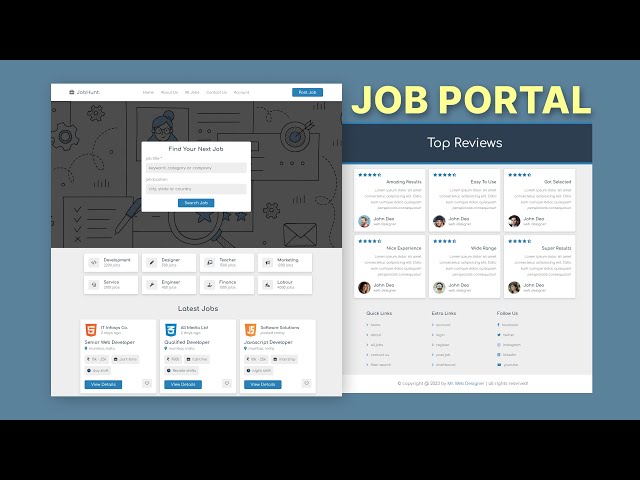 How To Make A Responsive Job Portal Website Design Using HTML/CSS/JS From Scratch