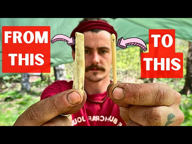 Making A Bone Needle With Primitive Tools - Billy Souter