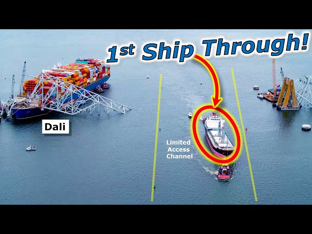 First Ships Pass New Channel Since Dali Key Bridge Collapse