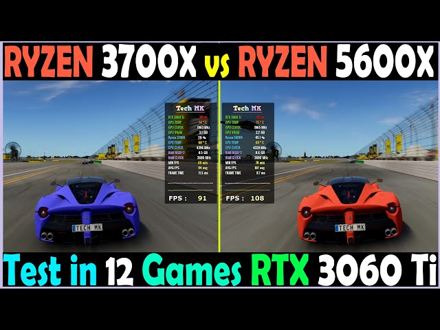 Ryzen 5 5600X vs. Ryzen 7 3700X - RTX 3060 Ti |  Test in 12 Games at 1080p - Tech MK
