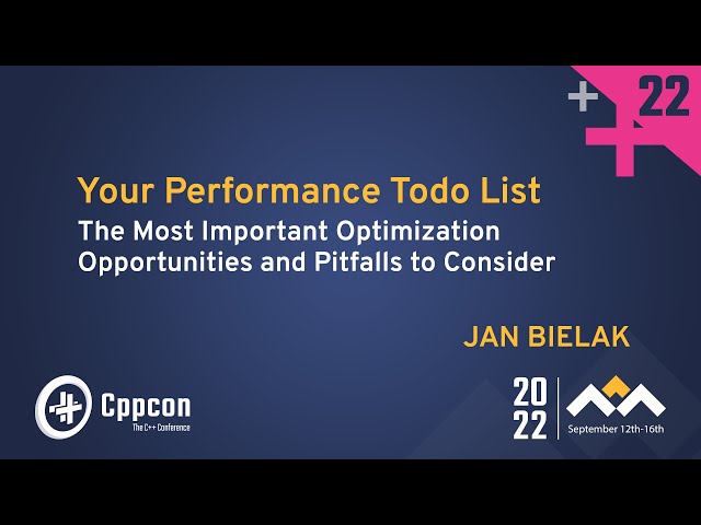 The Most Important Optimizations to Apply in Your C++ Programs - Jan Bielak - CppCon 2022