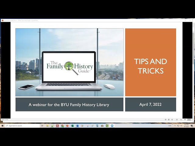 The Family History Guide: Tips and Tricks - Bob Taylor (04 April 2022)