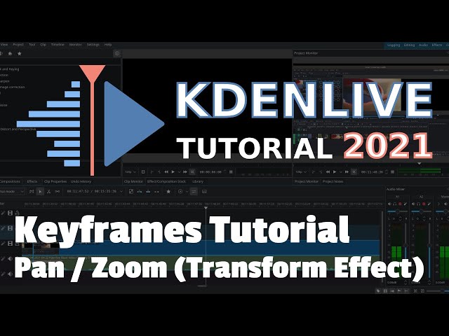 How to use Keyframing (Pan and Zoom Effect) - 2021 Kdenlive Tutorial