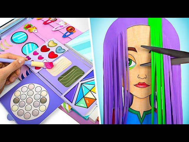 Haar und Make-up Verwandlung für eine Papierpuppe | DIY-Beauty