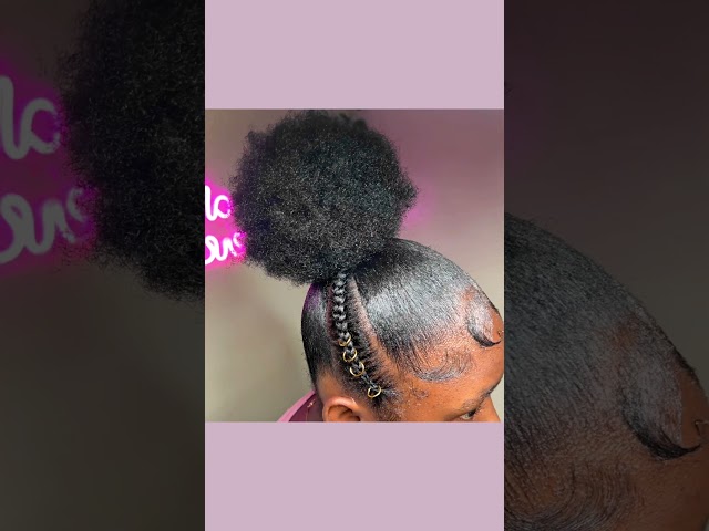 Sleek side braided natural hairstyle 🥰💫