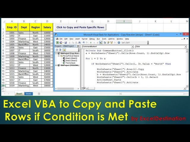 VBA to Copy and Paste Rows if Condition is Met - Excel VBA Example by ExcelDestination