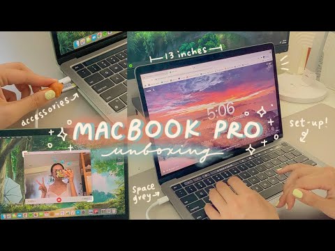 macbook pro 2020 m1 unboxing✨🍥setup, accessories + customizing