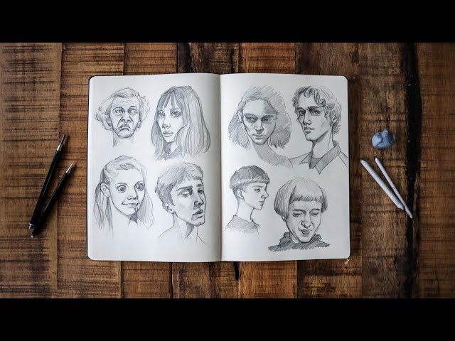 Sketchbook tour + portrait drawing practice