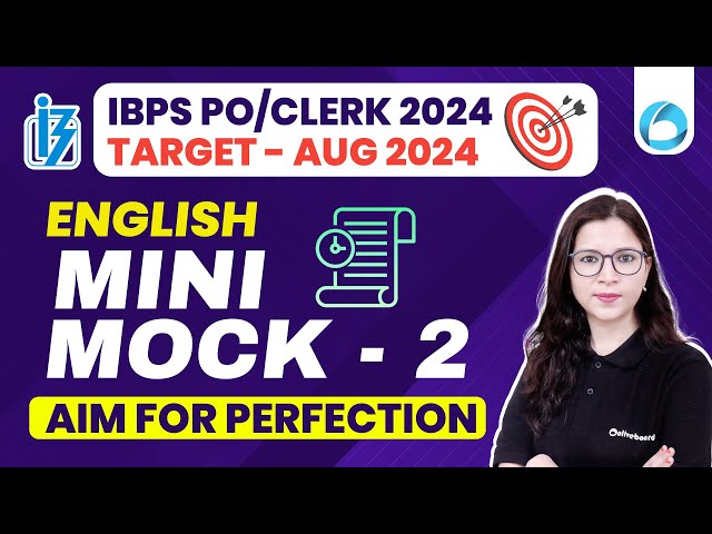 IBPS PO /Clerk 2024 | English Mini Mock Test For IBPS PO/Clerk 2024 | Day-2 | By Saba Ma'am