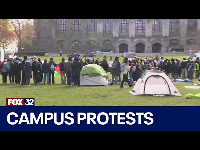 Northwestern students stage encampment protest in support of Palestine