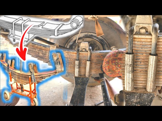Rear Leaf Spring Repairing | Broken springs | & Amazing Fitting process | PKD 411 truck Front spring