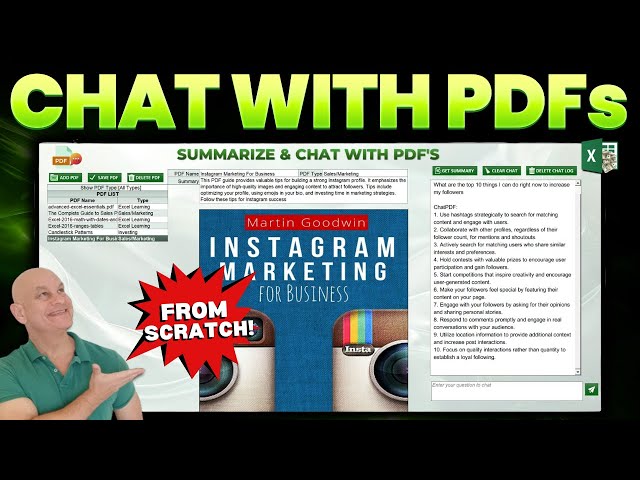 How To Use Excel To Chat & Summarize PDF Documents + FREE TEMPLATE