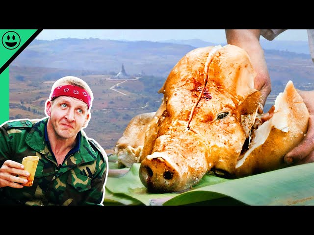 Myanmar's SECRET Mountain Food! Pot-Bellied Pig in a Treasure Chest!!!