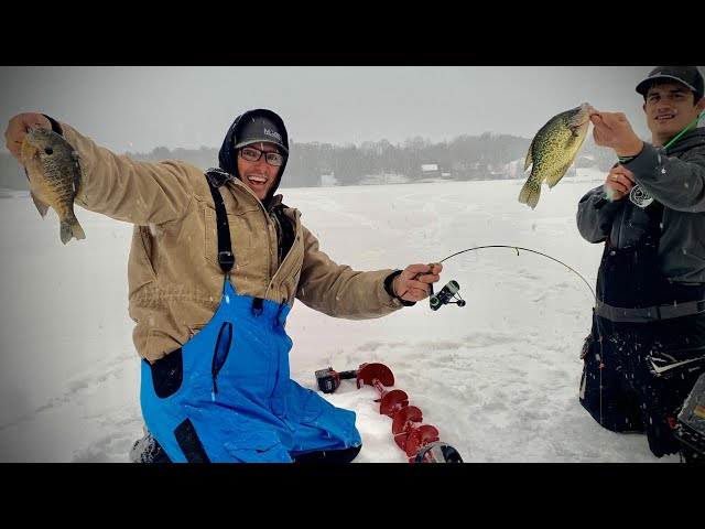 Ice Fishing in a Blizzard! {Catch Clean Cook} Cooking an entire Meal on the Ice