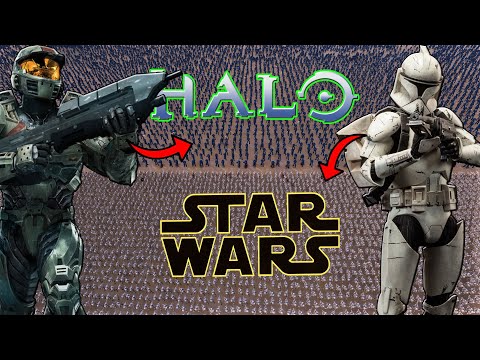 ALL Star Wars Armies vs ALL Halo Armies! - Ultimate Epic Battle Simulator (Star Wars and Halo Mod)