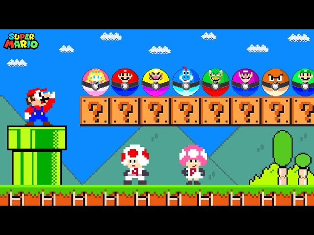 Super Mario Bros. but there are MORE Custom Pokemons All Characters!...