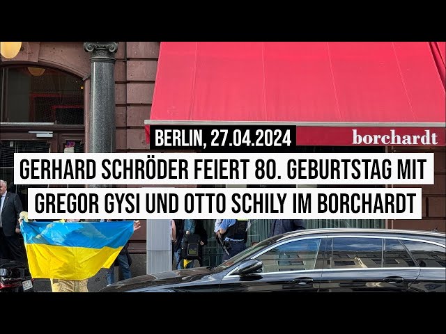 27.04.2024 Berlin Gerhard Schröder 80. Geburtstag Gregor Gysi Otto Schily Henry Lindemeier Borchardt