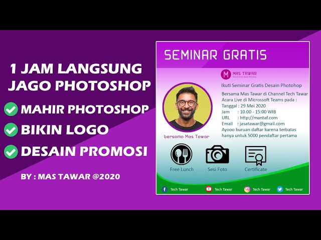 1 Jam Langsung Jago Photoshop | Bikin Materi Promosi | Bikin Logo | Mahir Photoshop