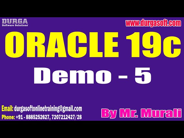 ORACLE 19c tutorials || Demo - 5 || by Mr. Murali On 26-04-2024 @8PM IST