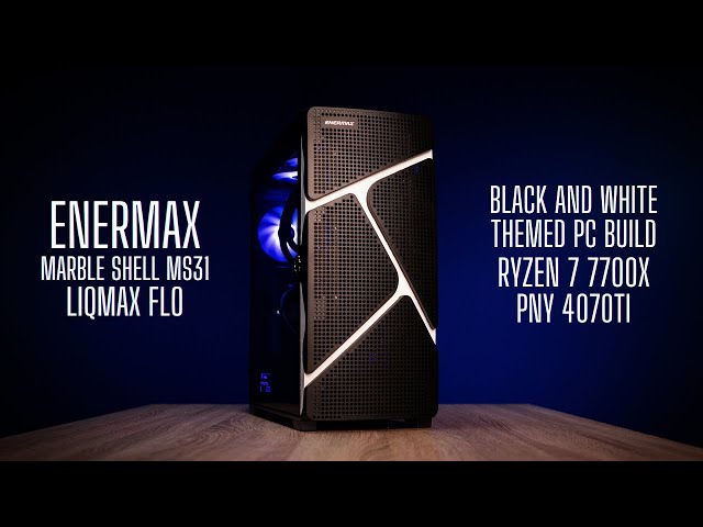 Enermax Marble Shell MS31 | LiqmaxFlo | Ryzen 7700X PNY 4070ti | Black and White PC Build