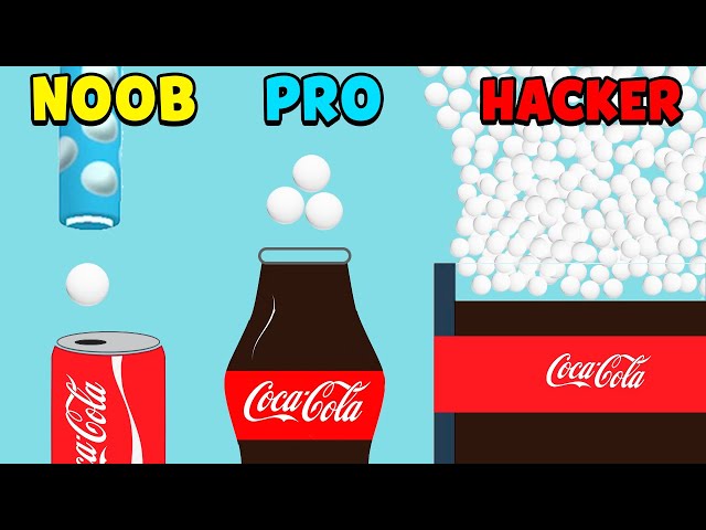 NOOB vs PRO vs HACKER - Coca Cola and Mentos (Drop and Explode)