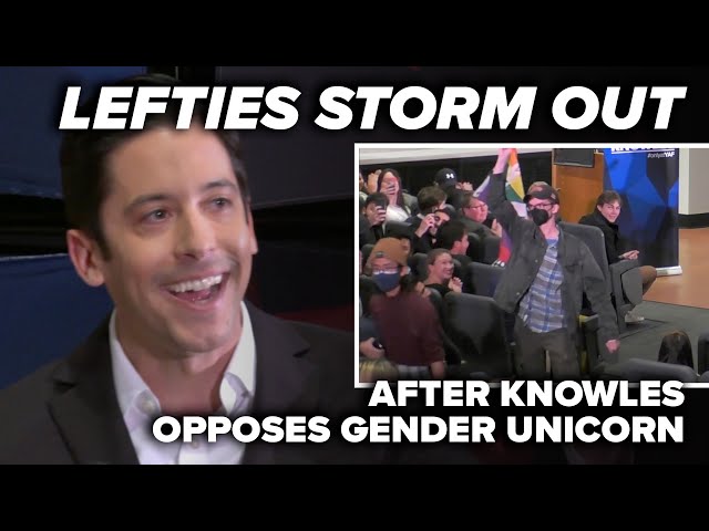 ANGRY ANTICS: Lefties storm out after Knowles opposes gender unicorn