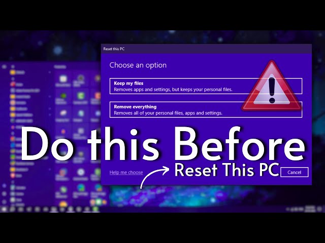 ⚠️Do This Before Reset or Reinstall Windows 11/10 PC | 2024