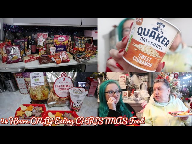 24 Hours ONLY Eating CHRISTMAS Food