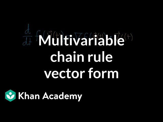 Vector form of the multivariable chain rule