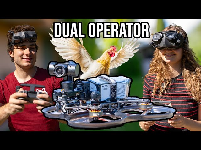 I Built a Dual Operator FPV Drone to chase Chicken! 🐓 Hequav G Port Gimbal Review
