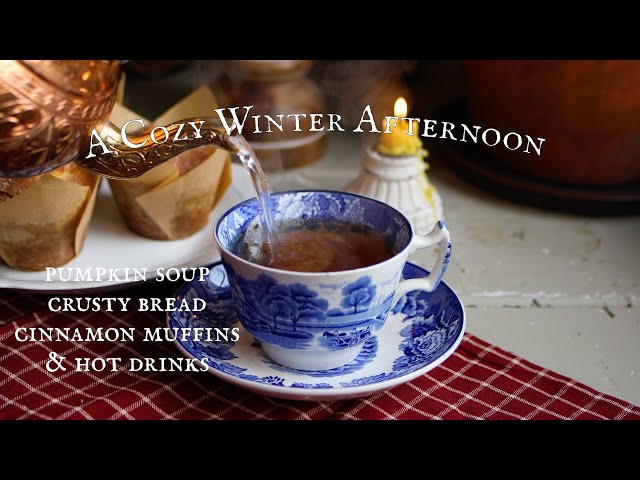 A Cozy Winter Afternoon Making Muffins, Soup, and Crusty Bread | Cinematic ASMR Cooking, Farm Life