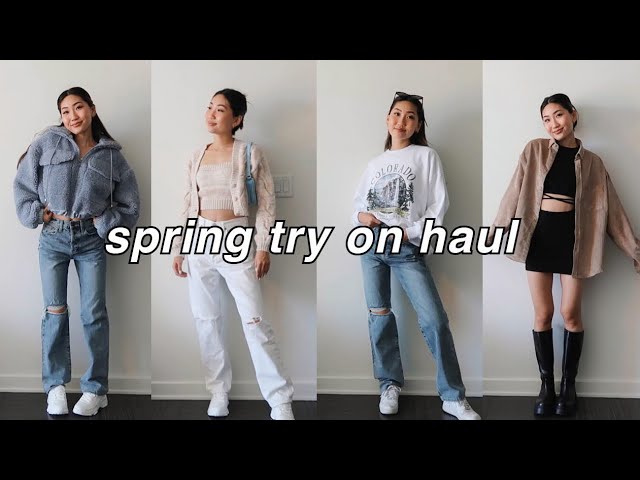 SPRING TRANSITIONAL OUTFITS HAUL! 🌸 jeans, comfy jackets, & more! | lulus, ASOS, everlane