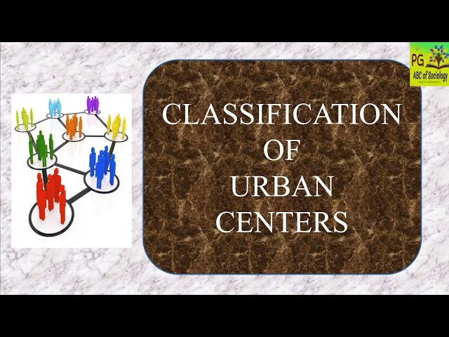 Classification of Urban Centres | Production | Trade | Health and Recreational | Capitals | Cultural