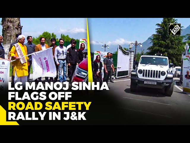 LG Manoj Sinha flags off ‘Mission Save Lives J&K Road Safety Rally’ in Srinagar